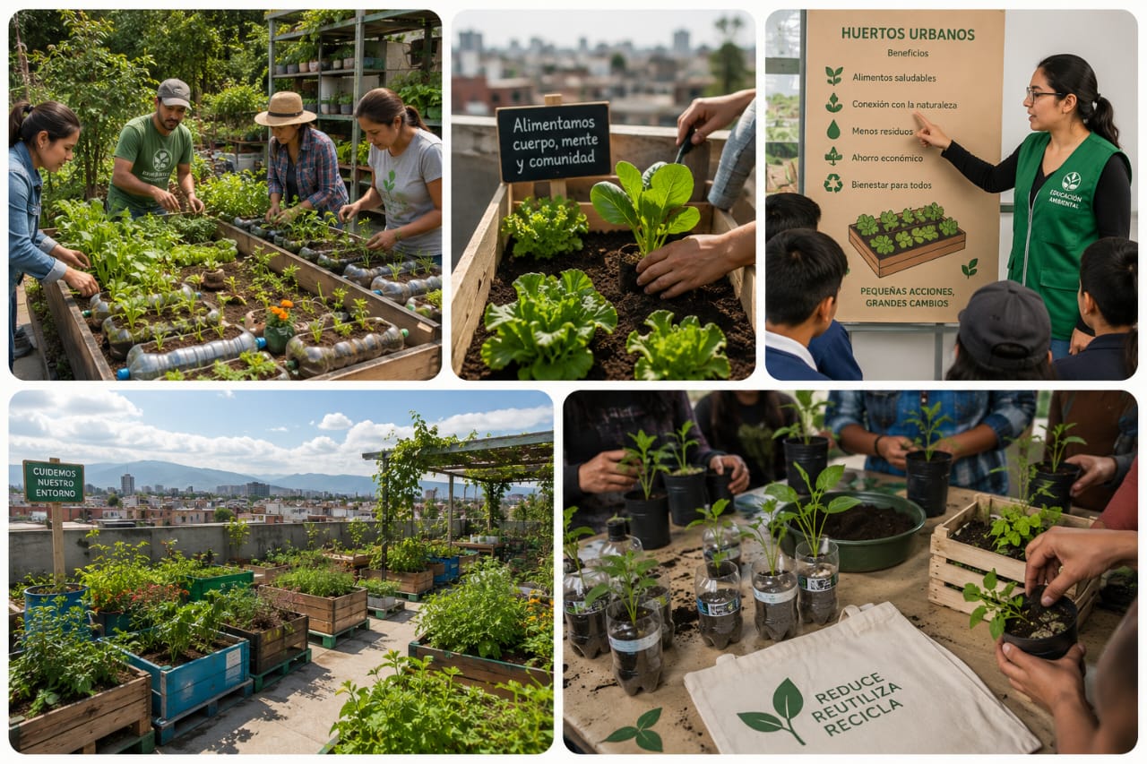 Educación ambiental PREYCAP — huertos urbanos y talleres comunitarios